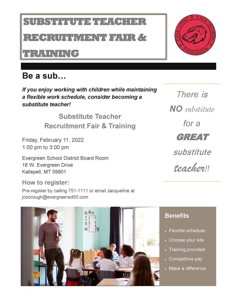 Substitute Teacher Recruitment Fair and Training